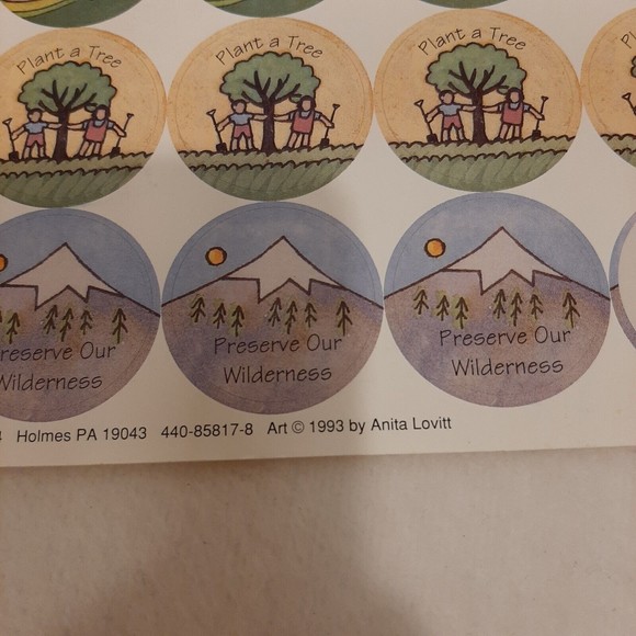 Vintage Stickers Art By Anita Lovitt 1994 The Trumpet Club Clean Planet READ - Picture 9 of 16